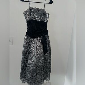 Stunning black and silver dress.